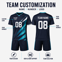 Ensemble de maillot et short de football personnalisés pour jeunes, col en V, uniforme de sublimation pour l'entraînement de football junior et les compétitions de club