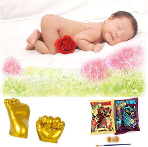 Plâtre de <span class=keywords><strong>pied</strong></span> de bébé 3D DIY, souvenir créatif, couleur or et argent, préserver chaque détail précieux - Product Image 4