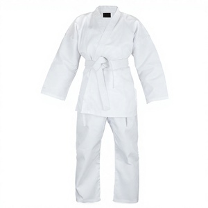 Uniforme de Karate Ligero para Estudiantes, de Poliéster/Algodón, de Secado Rápido, Corte Holgado, con Cinturón Blanco y Cordón Elástico - Product Image 1