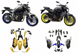 Kit de carénage complet pour moto à injection, compatible avec Yamaha MT07 FZ07 <span class=keywords><strong>MT</strong></span>-<span class=keywords><strong>07</strong></span> <span class=keywords><strong>MT</strong></span> <span class=keywords><strong>07</strong></span> 2012 - 2017, carénages 2013 2014 2015 2016 - Product Image 2