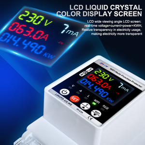 Interrupteur intelligent WIFI JIUJI 2P LCD sur rail DIN, disjoncteur différentiel avec protection contre la tension, le courant et les fuites - Product Image 4