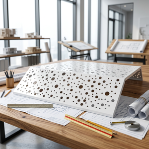 Panneau perforé en aluminium personnalisé, revêtement en poudre, anti-corrosion, revêtement mural extérieur, design minimaliste - Product Image 1