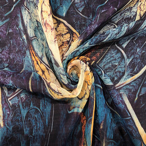 Vải Voan Lụa Sa Tanh In Kỹ Thuật Số 100% Sợi Nhân Tạo - Product Image 2