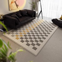 Grands tapis décoratifs modernes à carreaux Tapis de décoration intérieure au design personnalisé pour le salon Taille personnalisée faite à la machine antidérapante