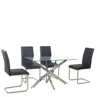 Table à manger avec 6 chaises ensemble moderne meubles de maison salle à manger ensembles moderne verre Table à manger ensemble usine vendre