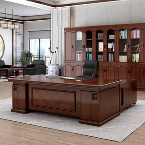 Escritorio Ejecutivo Moderno de Estilo Minimalista, Mueble de Oficina con Gabinete de Almacenamiento de Tablero de Melamina - Product Image 1