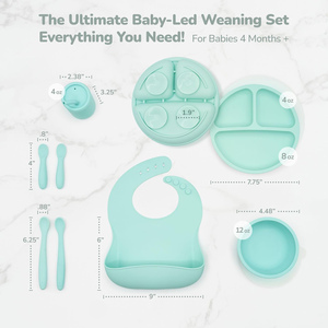 Assiettes en silicone pour bébé Wellfine, très vendues, pour tout-petits, écologiques, non toxiques, avec ventouse - Product Image 2