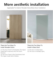 Sistema de Herrajes para Puertas Corredizas Invisibles de Aluminio, Cierre Suave y Silencioso, Montaje en Pared Interior, Oculto