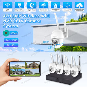 Hongnaer 3MP 4CH NVR Home Network Video Recorder an ninh PTZ CCTV Camera Set Kit hệ thống icsee Wifi giám sát không dây hệ thống - Product Image 2