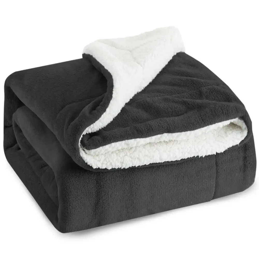 TEX-CEL Ultra Pluche Sherpa Quilt Worp Deken met Fleece en Sherpa Stof