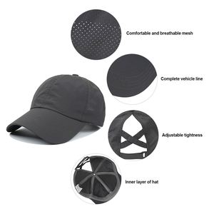 หมวกเบสบอลแห้งเร็วสำหรับผู้หญิง แบบรวบผมไขว้ - Product Image 5