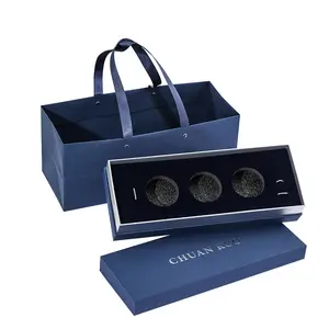 Caviar gift paper box with custom logo and Russian salmon flying fish spoon pearl caviar packaging