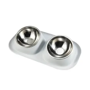 Dog Bowl Stainless Steel Pet Bowl With Double Stainless Steel Bowls For Multi Pets