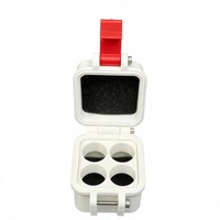 Boîte de rangement rectangulaire empilable en PETG antichoc à 4 compartiments de 3 ml, support d'échantillons pour pharmacie et laboratoire, emballage pour poudre lyophilisée