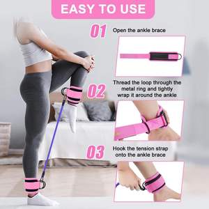 Glute Resistance Bands with <b>Ankle</b> Cuffs Set – Leg & <b>Booty</b> Workout - Product Image 3