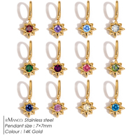 Pendentif d'anniversaire EManco, étoile créative scintillante, charme diamant sept couleurs, accessoires de luxe pour collier, bracelet et boucles d'oreilles DIY