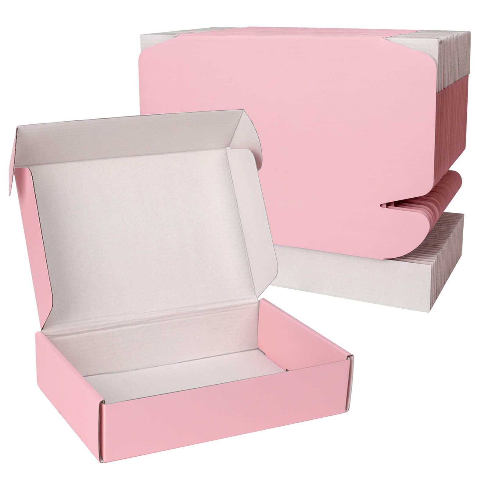Custom Logo Pink Shipping Boxes for Small Business Small Corrugated Mailer Cardboard Boxes for Packaging Gift Paper Boxes