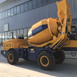 Hy-250 kendinden yüklemeli beton mikser 3.5m3 taşınabilir dizel Mini küçük beton çimento mikseri