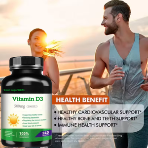 Integratori Vegani OEM di Vitamina D3, Calcio, Magnesio e Zinco, Compresse di Vitamina D3 5000UI 10000UI, Capsule di Vitamina D3 K2 - Product Image 3