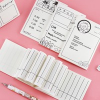 Bloc-notes mignon à motifs de dessins animés, design simple, non collant, noir et blanc, pour étudiants, origine Chine