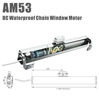 AOK AM53C-D600-300MM Moteur d'ouverture automatique à chaîne électronique étanche puissant 600N pour bureau et chambre