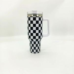 Custom Color Travel Vacuum <b>Flasks</b> 40oz Powder Coating Stainless Steel 40 oz Tumbler <b>with</b> Handle and <b>Straw</b> Mugs - Product Image 4