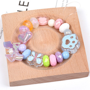 Ventes chaudes Perles en plastique acrylique de grande taille à trous larges de 14 mm, couleurs unies, plaquées or 14 carats, cristal pour la fabrication de bracelets de stylo DIY - Product Image 3