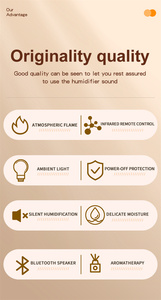 Aroma Essential Oil Fireplace <strong>Diffuser</strong> with RGB LED Colorful Flame Plastic Cabinet <strong>Speaker</strong> Remote Control for Home Decoration - Product Image 6