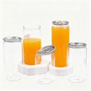 Mini Latas de Soda de Grado Alimenticio de 200 ml, Frascos de Plástico PET Transparentes con Tapas para Dulces, Jugos y Bebidas - Product Image 4