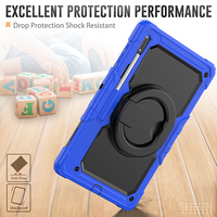 Casing Tablet kuat silikon kasar untuk Samsung Tab S8 Ultra X900 X906 14.6 inci penutup dudukan pegangan putar tahan benturan