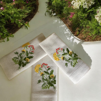 Serviettes en tissu carrées brodées, 100% coton, écologiques, réutilisables, design moderne pour usage en restaurant