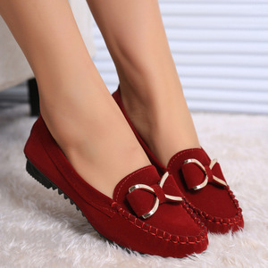 Mocasines con lazo para mujer, zapatos planos sin cordones, cómodos, informales, para caminar a diario, zapatos individuales para mujer - Product Image 3