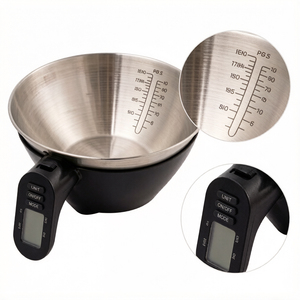Báscula Digital de Cocina de Acero Inoxidable, 5 kg/<span class=keywords><strong>1</strong></span> g, Recipiente Redondo Antideslizante, Impermeable, Apagado Automático, Funciona con Pilas AAA, Ideal para Repostería y Cocina - Product Image 2