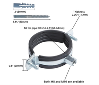 Support de tuyau à anneau fendu robuste et réglable avec vis, pour fixation murale ou plafond, pour tube galvanisé