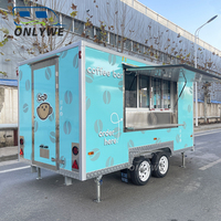 Onlywe Mobile Kitchen Fast Food Trailer Pizza Foodtruck Cuisine entièrement équipée Camion de restauration avec congélateur profond Remorques alimentaires