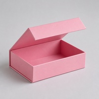 Boîte magnétique rose premium de petite taille, personnalisable en gros pour les petites entreprises, emballage cadeau en papier rigide, texture mate lisse