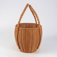 Panier suspendu en rotin tressé à la main avec poignée, en osier naturel, écologique, pour rangement, pique-nique, courses, organisation domestique et décoration