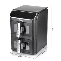 Friteuse à air numérique intelligente RAF R.5284, nouveau design, double capacité 6L+6L, pour une cuisine saine, appareil électroménager
