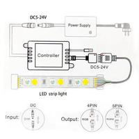 Télécommande de musique WIFI 5V 12V 24V 5050 rvb RGBW LED bande lumineuse Tuya / Smart Life APP contrôleur pour Alexa Google Assistant