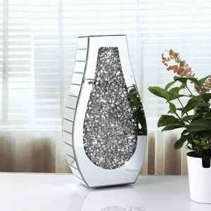 Coolbang Glass Crystal Mirror Wedding Vase Mirror Vase