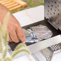 Barbecue et four portables de luxe en acier inoxydable très populaires pour le camping avec table pliable pour 3 à 5 personnes