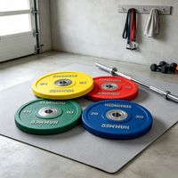 Plaques de protection en caoutchouc colorées en gros pour la musculation professionnelle en salle de sport, équipement durable pour l'entraînement de force en usine