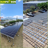 Système de montage de carport solaire personnalisé OEM ODM, structure de support de panneaux photovoltaïques pour projets de stationnement résidentiel en allée