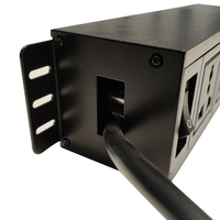 Penjualan laris soket meja logam lembaran hitam Universal 3-Ac Outlet catu daya listrik