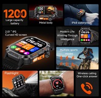 Montre connectée sportive HT46 avec certification CE FCC, étanche IP68, surveillance de la santé 24h/24 et 7j/7, autonomie de 20 jours, appels Bluetooth