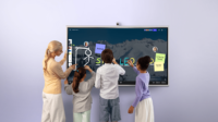 Tableau blanc interactif anti-reflet 4K de 86 pouces avec 20 points de contact, Android 14, diffusion d'écran sans fil pour usage scolaire