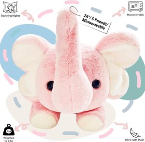 Gối ôm thú nhồi bông Voi Hồng không mùi, có thể hâm nóng bằng lò vi sóng, món quà ấm áp cho trẻ em và người lớn - Product Image 2