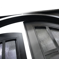 Porte d'entrée extérieure en fer forgé double, sur mesure, design grille française, sécurité, sortie d'usine Foshan