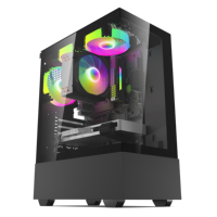 ATX PC OEM todo en uno personalizado con pantalla LCD de temperatura a prueba de polvo plexiglás RGB Gaming Computer Case