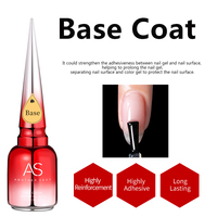 AS Private Label 15ml Base et Top Coat Gel Polish Huile UV Soak Off Semi-Permanent Nail Art Gel Vernis Base Gel Top Coat Huile Vernis